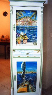 relooking armoire,,armoire décorées sur commande, armoires recyclées, armoires relookées ,decor sur meuble, peinture décorative mobilier